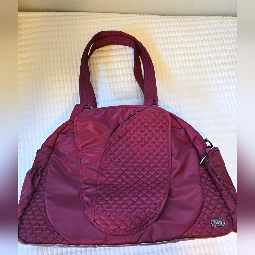 Lug Cartwheel Fitness Overnight Bag Cranberry Pink Red Yoga NWOT